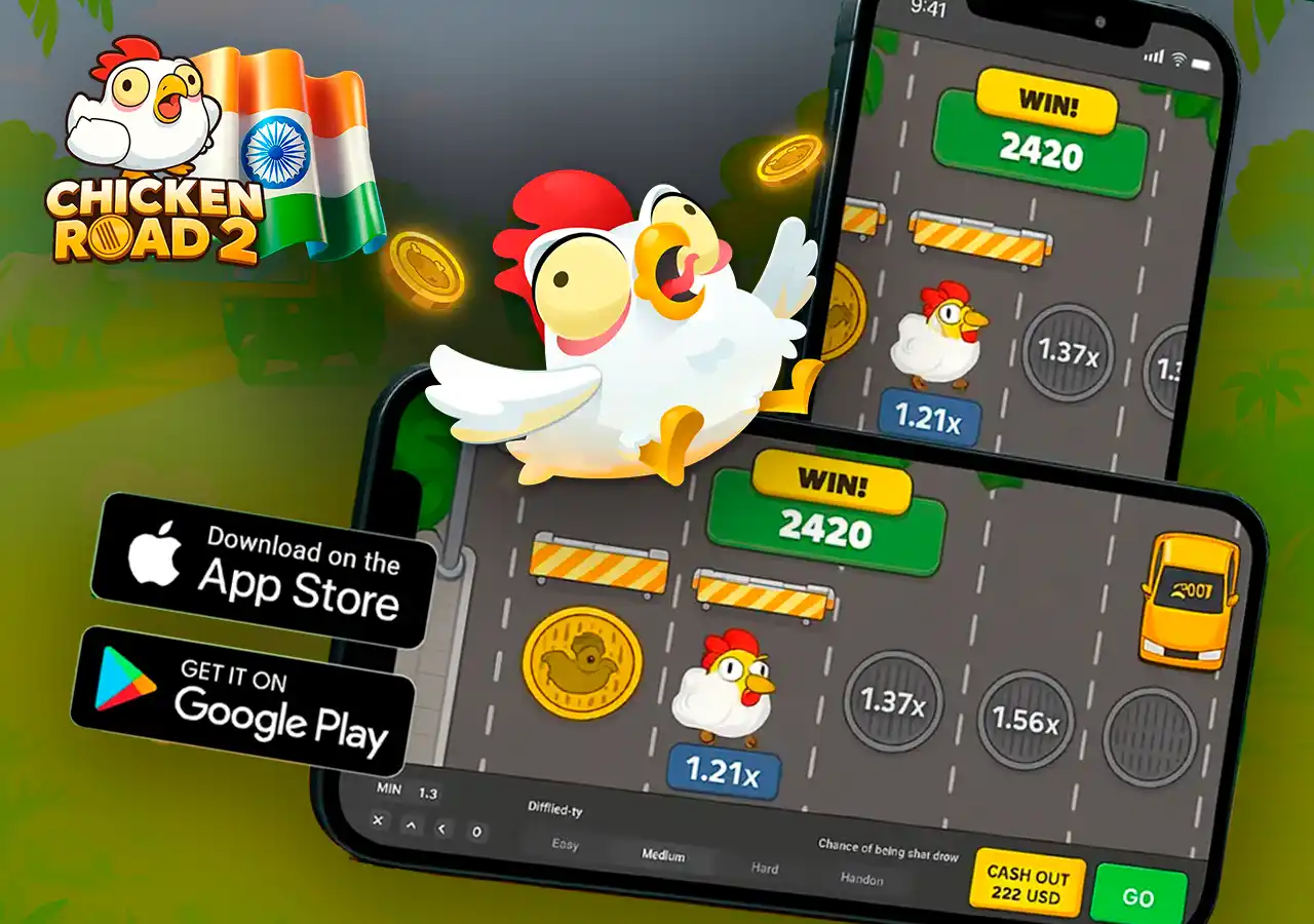 Mobile app version of Chicken Road with touch interface