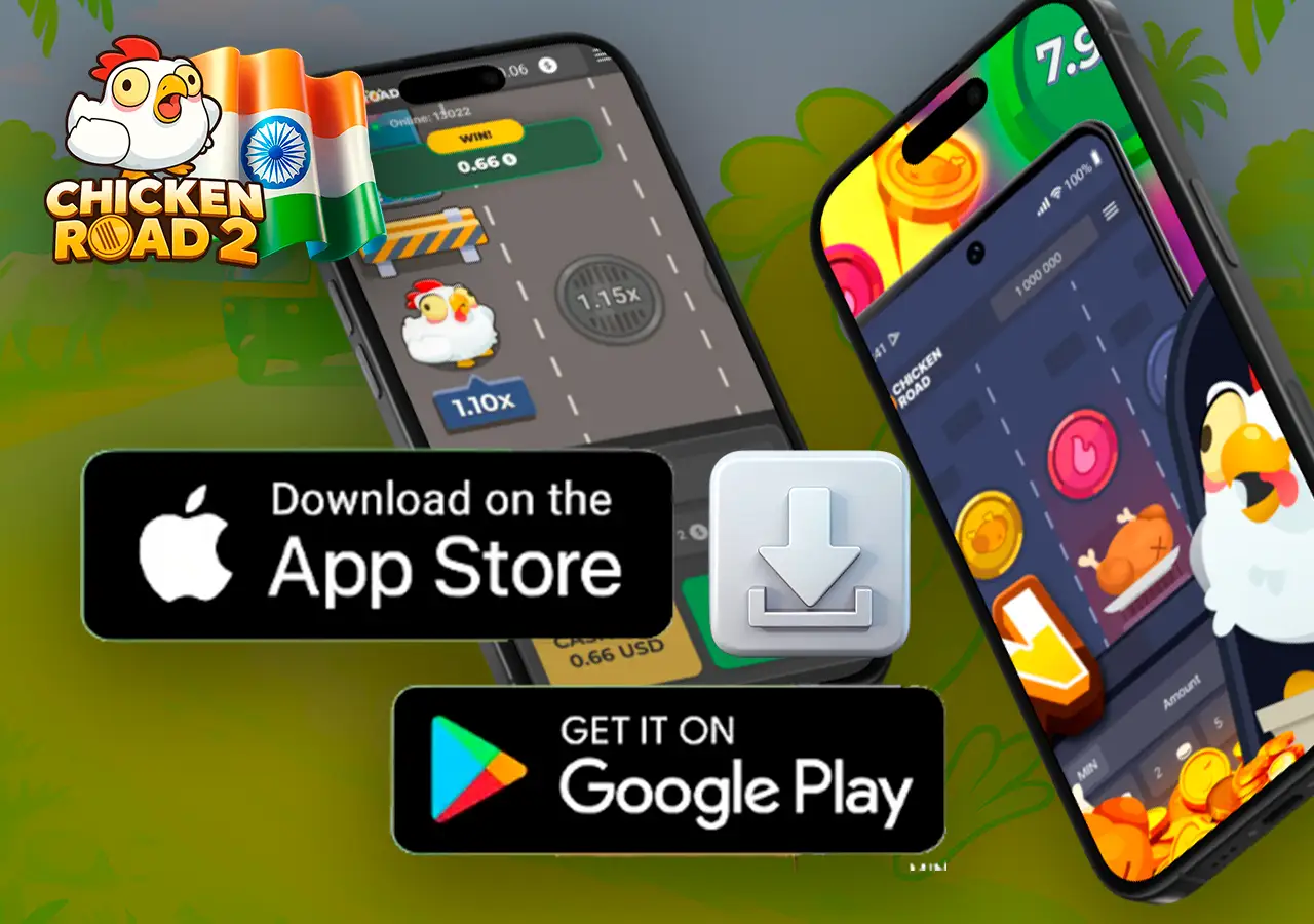 Explanation screen of Chicken Road APK with Android and iOS and game logo