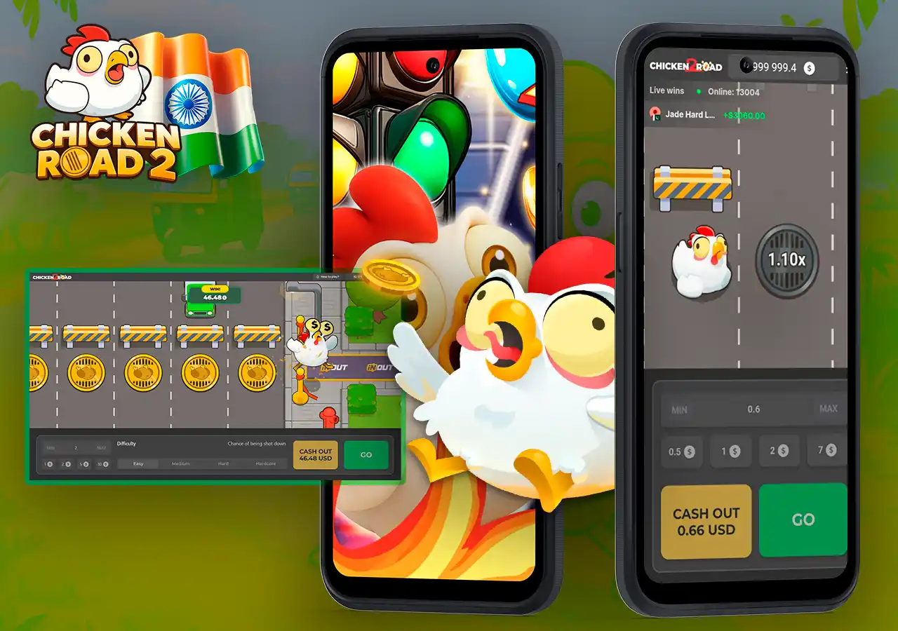 Screenshots how to play Chicken Road with animated guide
